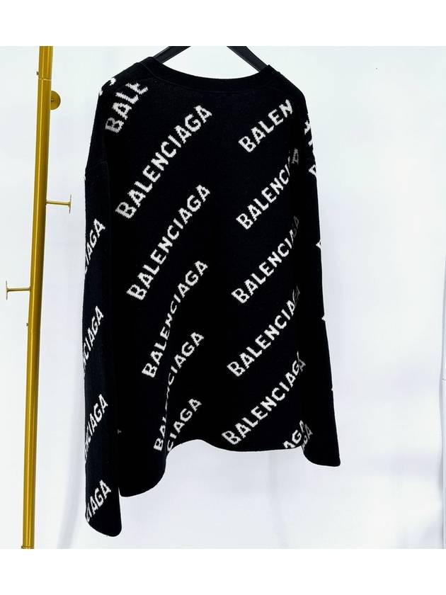 Balenciaga Multi logo wool cardigan black 683351