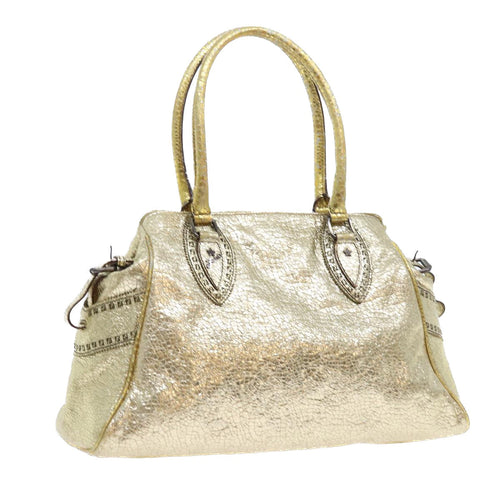 FENDI Tote Bag Leather Gold57038