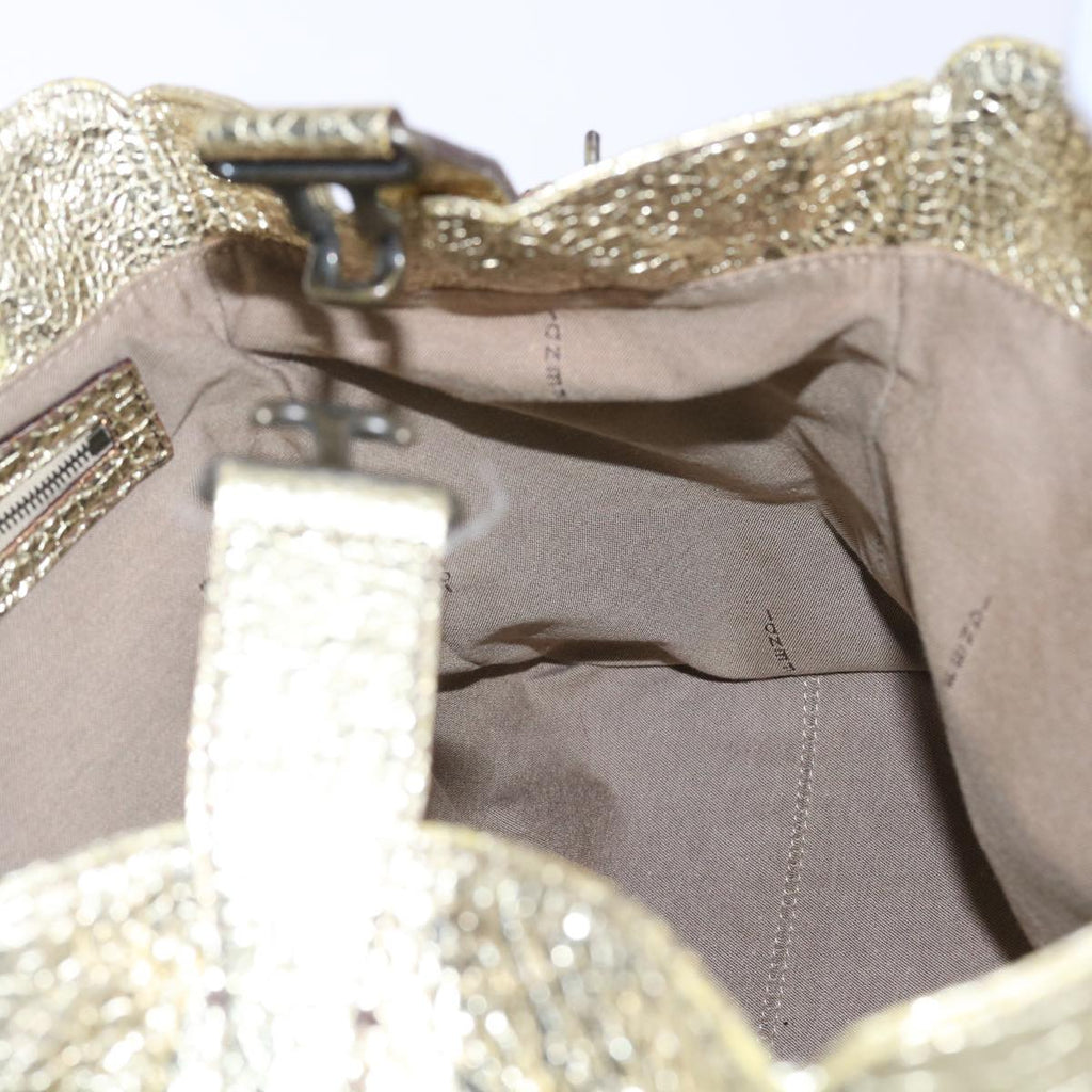 FENDI Tote Bag Leather Gold57038