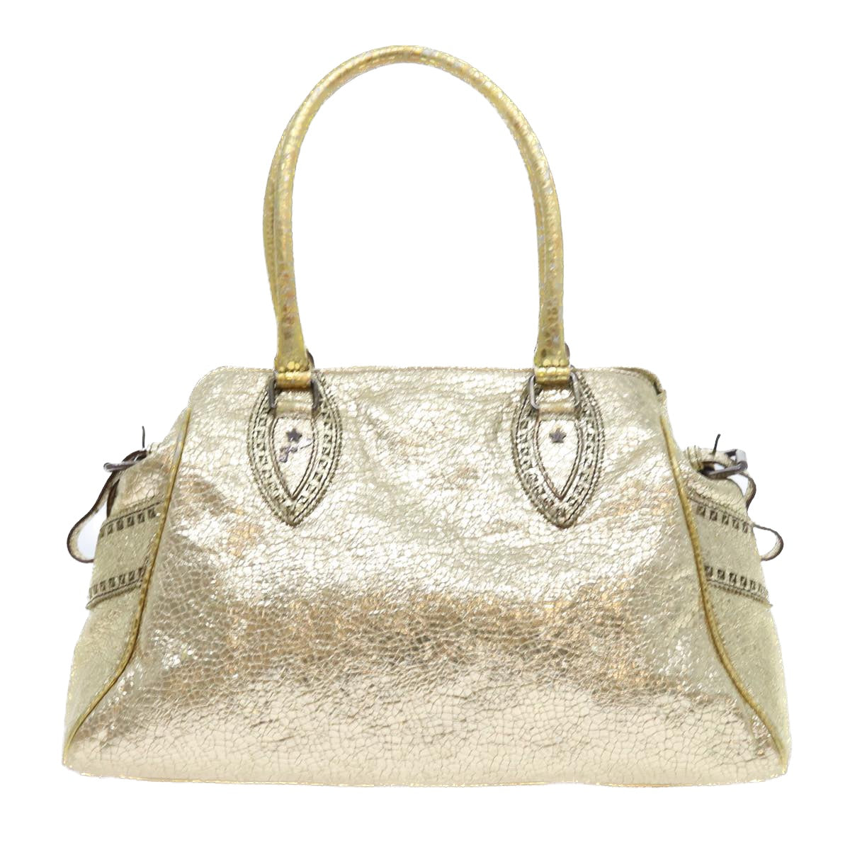 FENDI Tote Bag Leather Gold57038