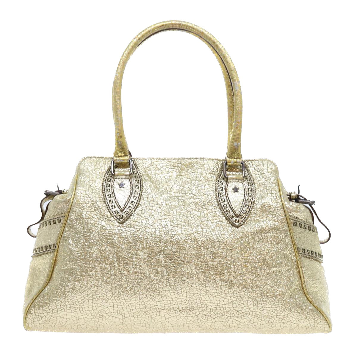 FENDI Tote Bag Leather Gold57038