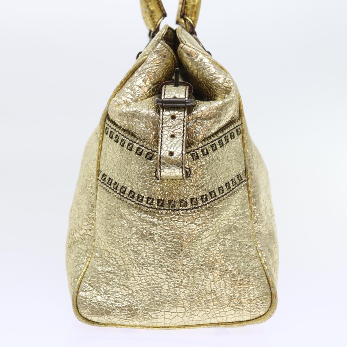 FENDI Tote Bag Leather Gold57038