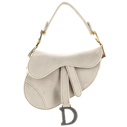 Dior Saddle Handbag Velvet with Crystals Mini