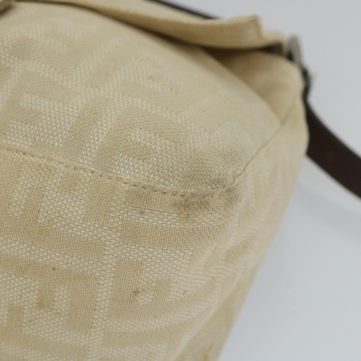 FENDI Zucca Canvas Mamma Baguette Shoulder Bag Beige57043