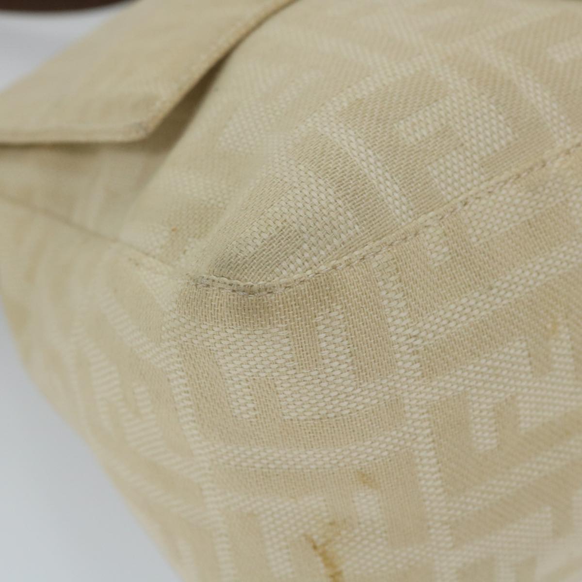FENDI Zucca Canvas Mamma Baguette Shoulder Bag Beige57043