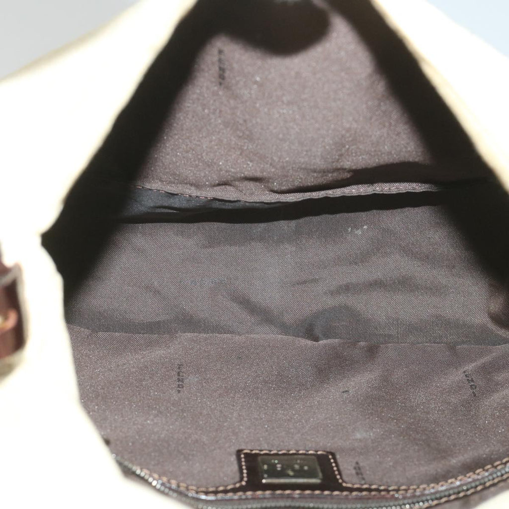 FENDI Zucca Canvas Mamma Baguette Shoulder Bag Beige57043