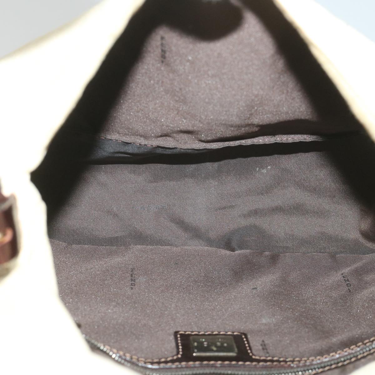 FENDI Zucca Canvas Mamma Baguette Shoulder Bag Beige57043