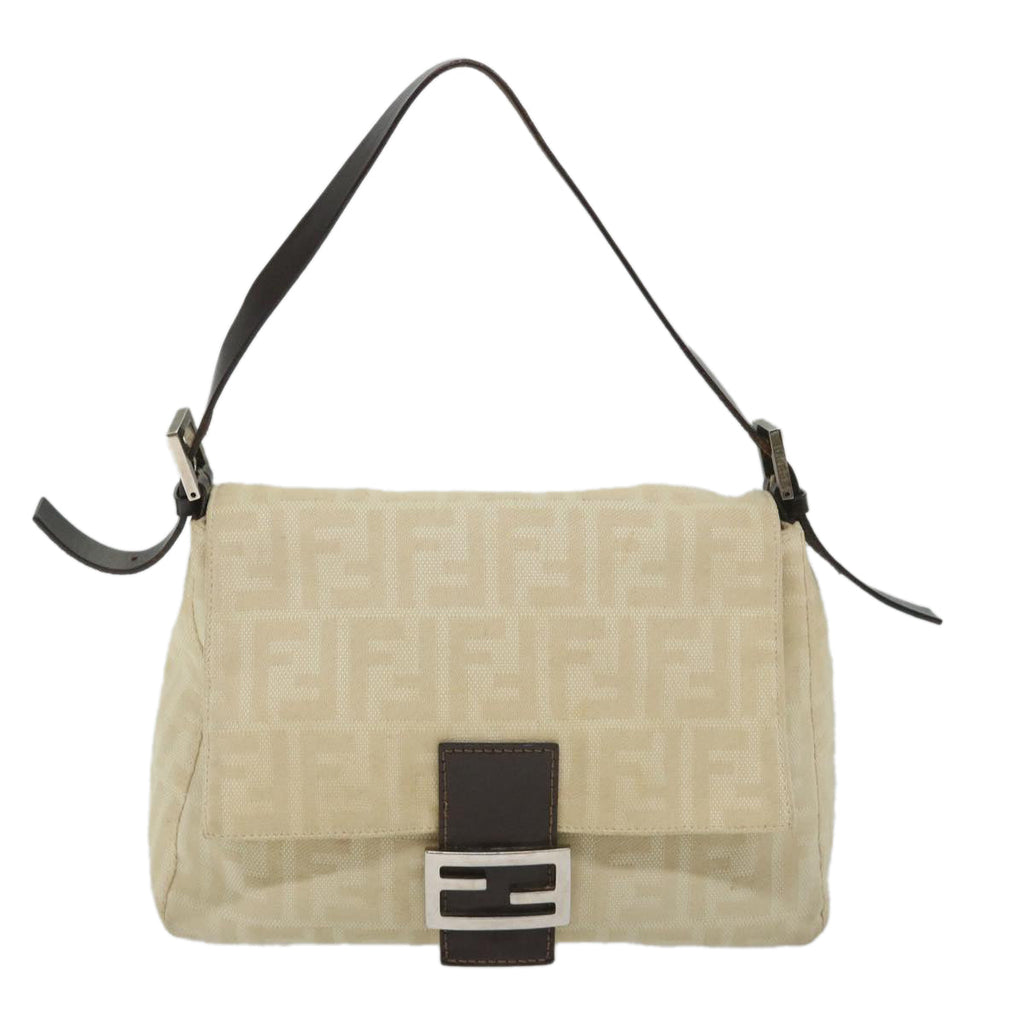 FENDI Zucca Canvas Mamma Baguette Shoulder Bag Beige57043