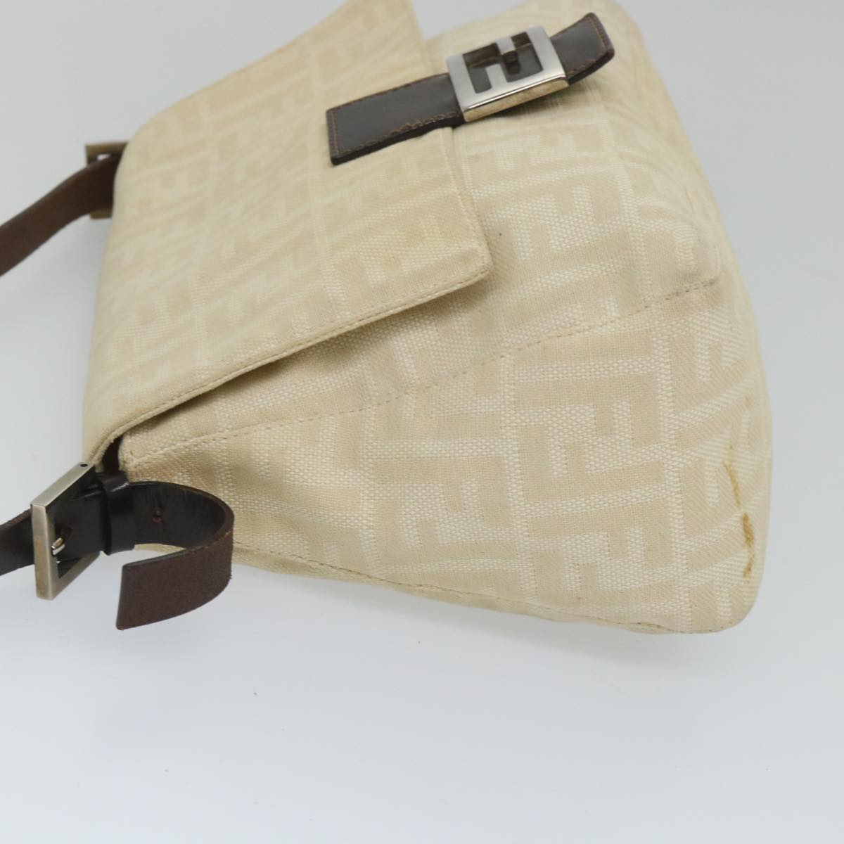 FENDI Zucca Canvas Mamma Baguette Shoulder Bag Beige57043