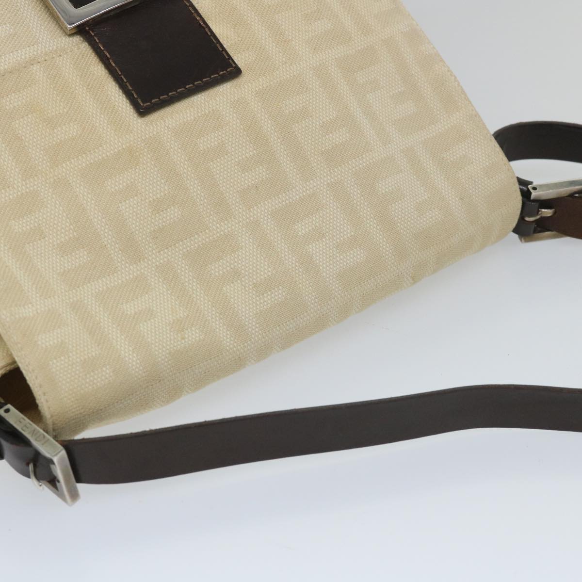 FENDI Zucca Canvas Mamma Baguette Shoulder Bag Beige57043