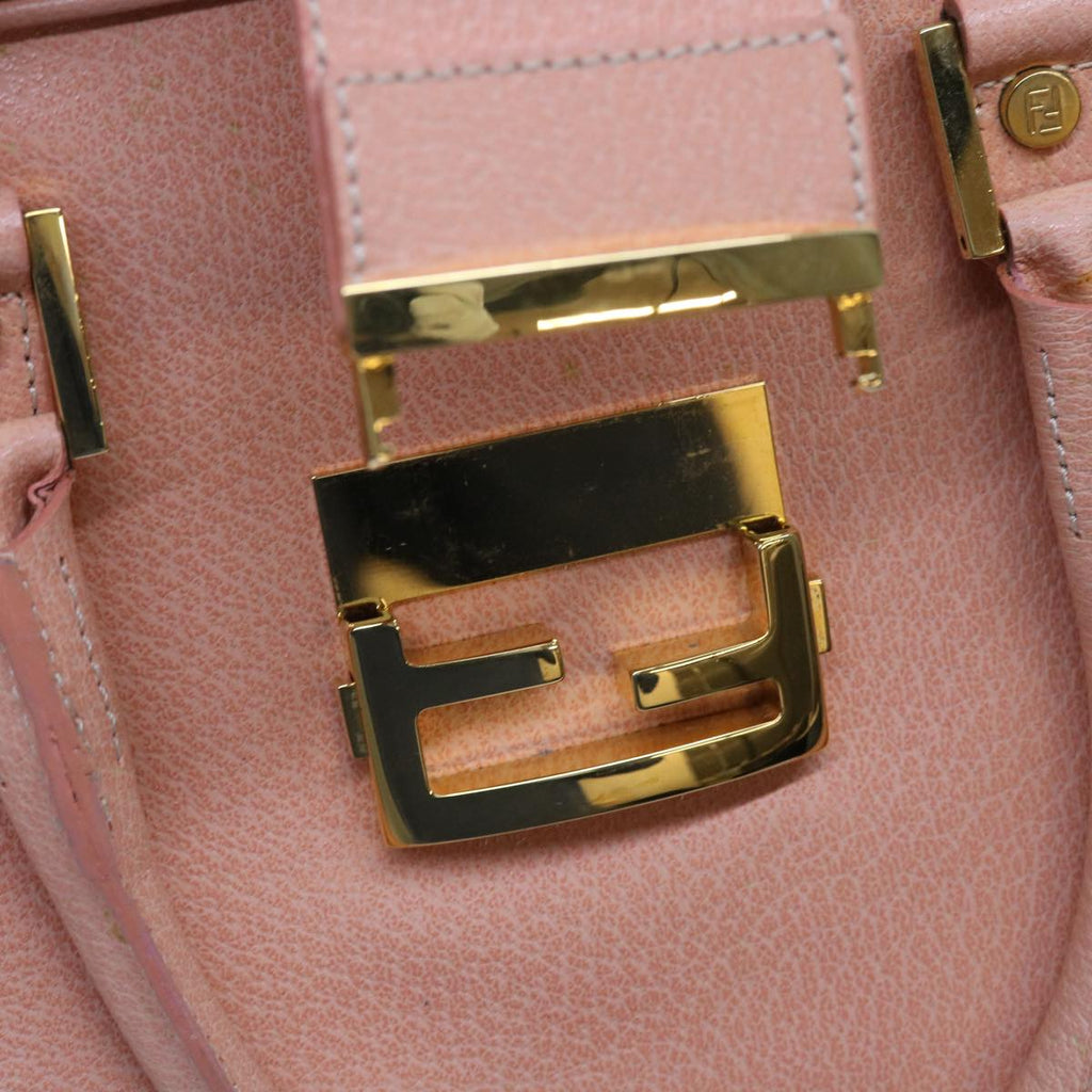 FENDI Mamma Baguette Hand Bag Leather Pink57058