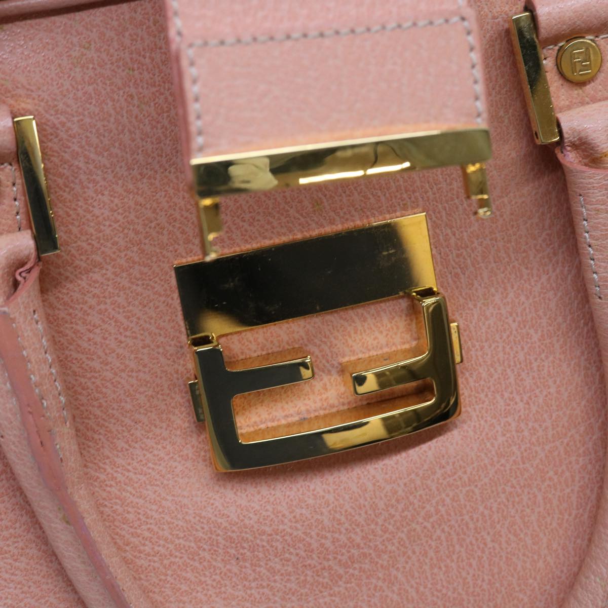 FENDI Mamma Baguette Hand Bag Leather Pink57058