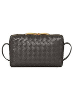Bottega Veneta Intrecciato Leather Mini Cross Bag Fondente