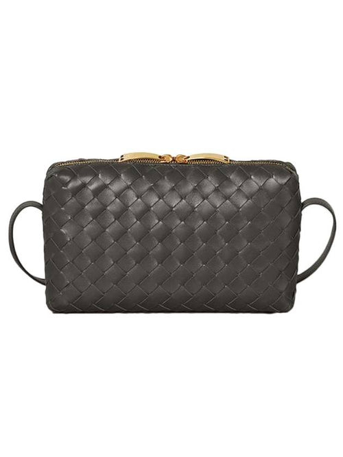 Bottega Veneta Intrecciato Leather Mini Cross Bag Fondente