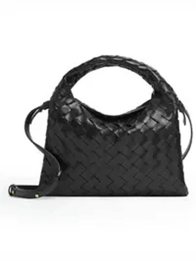 Bottega Veneta Intrecciato Mini Hop Tote Bag Black