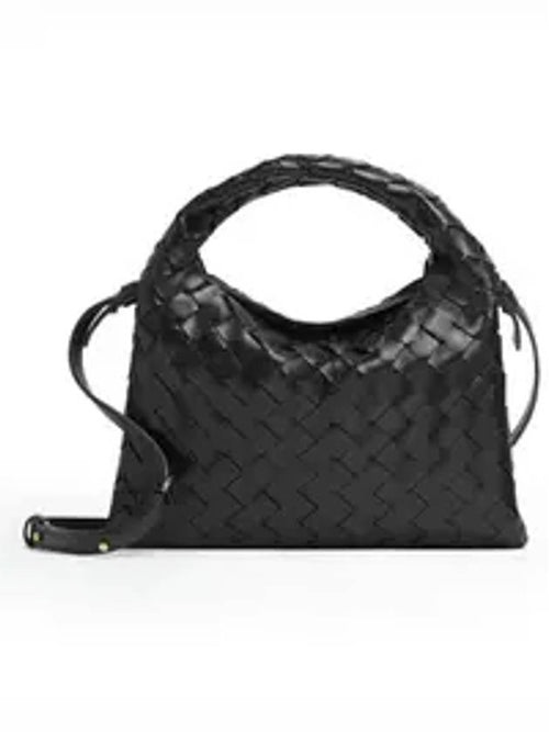 Bottega Veneta Intrecciato Mini Hop Tote Bag Black