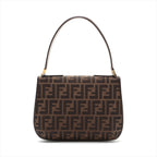 Fendi Zucca Canvas  Leather One-Shoulder Bag Brown