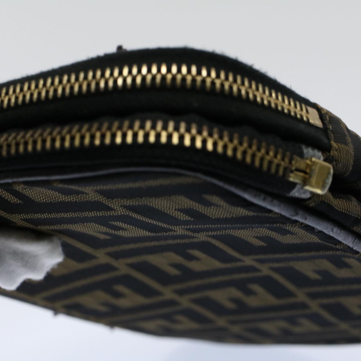 FENDI Zucca Canvas Vanity Mamma Baguette Hand Bag Brown57210