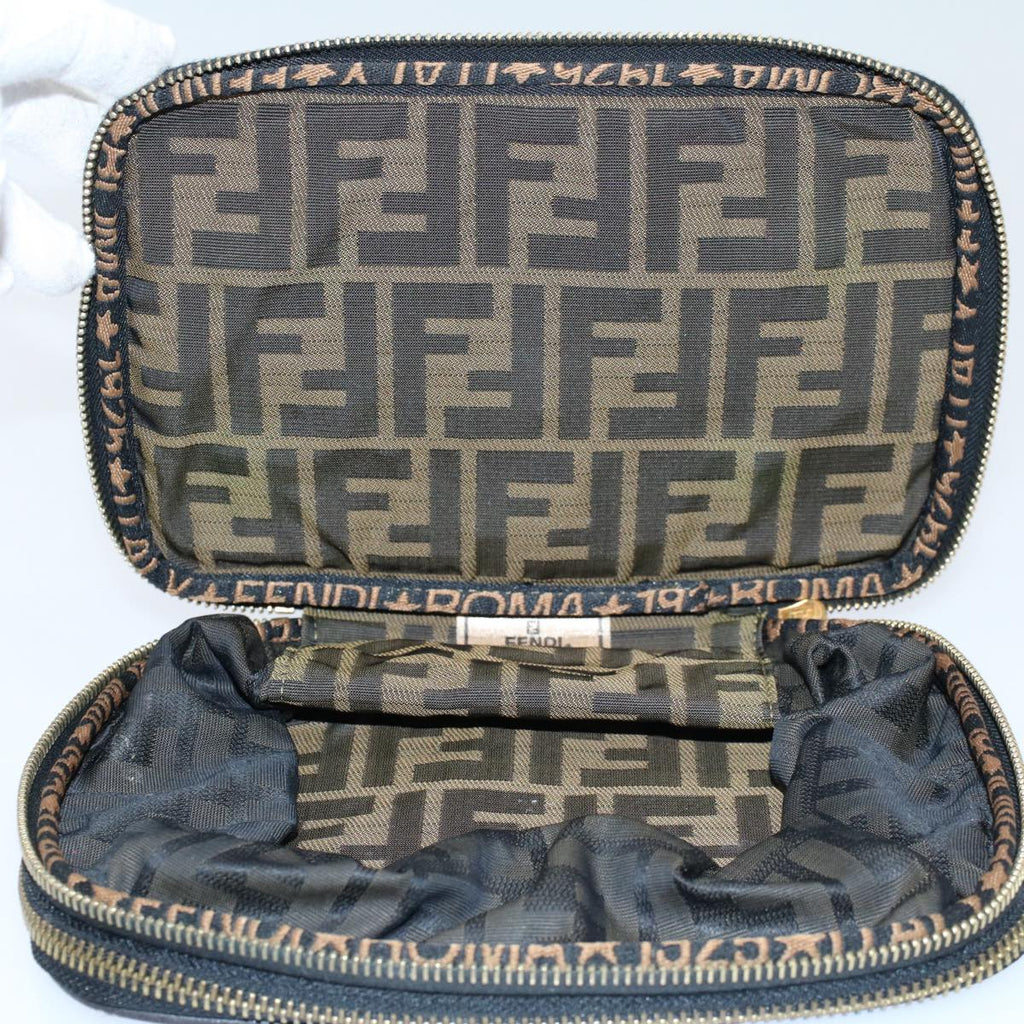 FENDI Zucca Canvas Vanity Mamma Baguette Hand Bag Brown57210