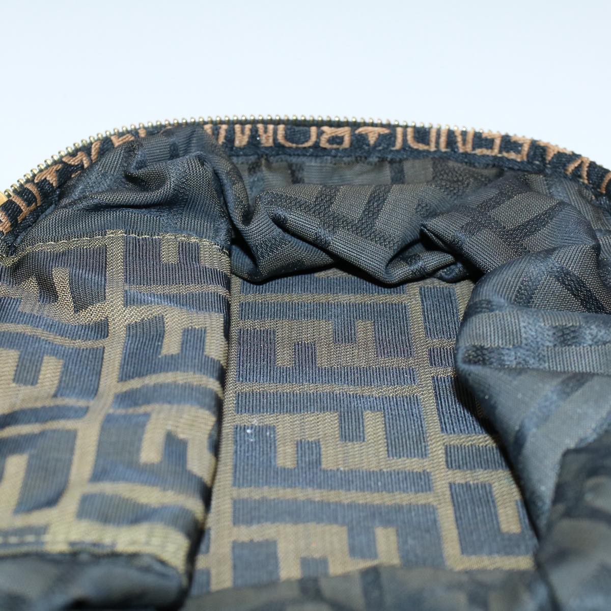 FENDI Zucca Canvas Vanity Mamma Baguette Hand Bag Brown57210