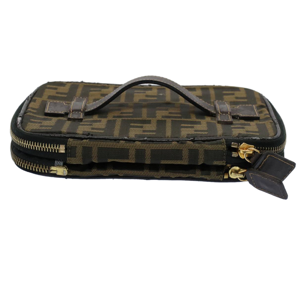 FENDI Zucca Canvas Vanity Mamma Baguette Hand Bag Brown57210