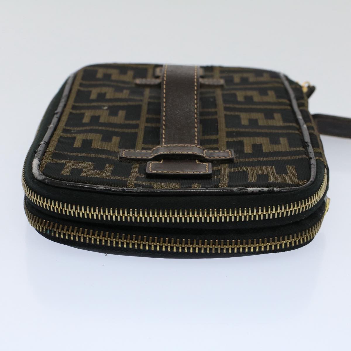 FENDI Zucca Canvas Vanity Mamma Baguette Hand Bag Brown57210