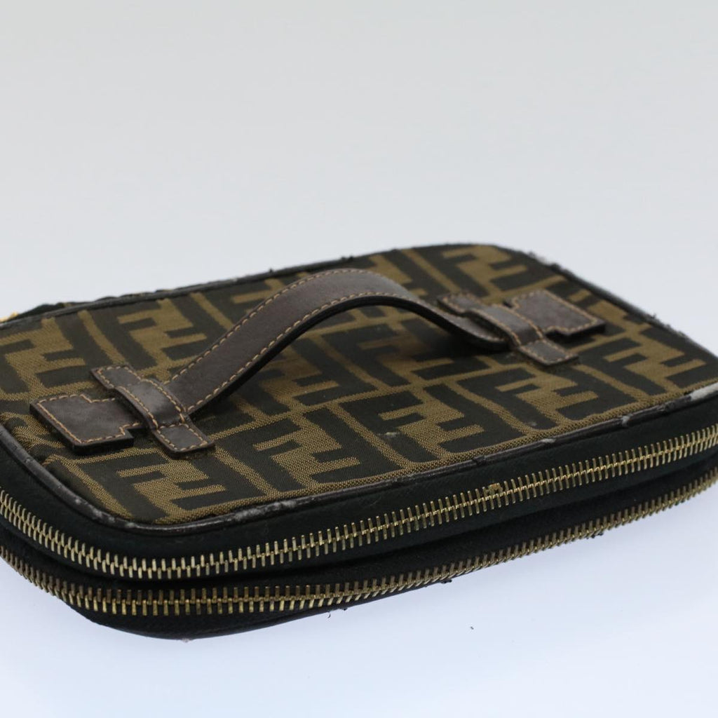 FENDI Zucca Canvas Vanity Mamma Baguette Hand Bag Brown57210