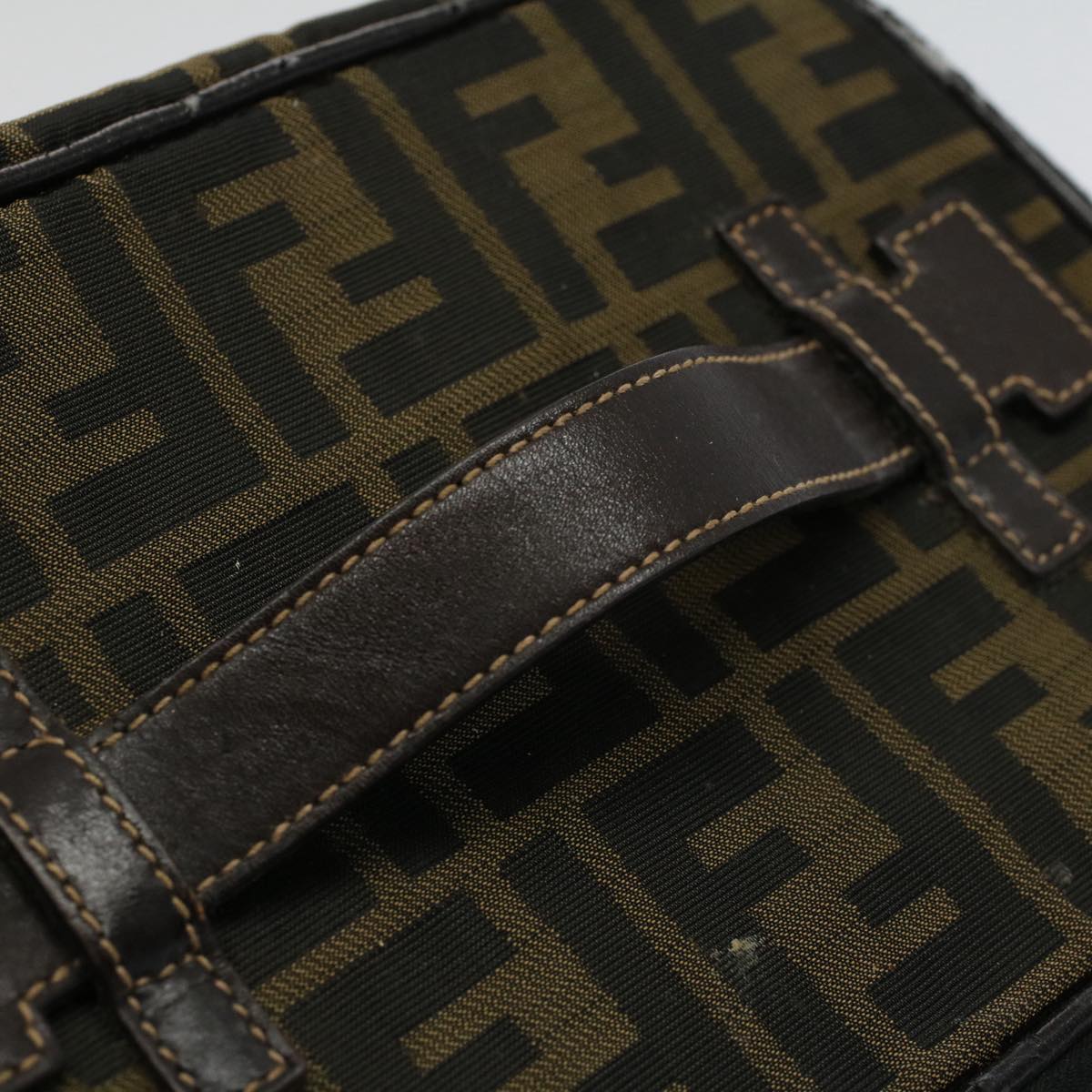 FENDI Zucca Canvas Vanity Mamma Baguette Hand Bag Brown57210
