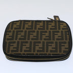 FENDI Zucca Canvas Vanity Mamma Baguette Hand Bag Brown57210