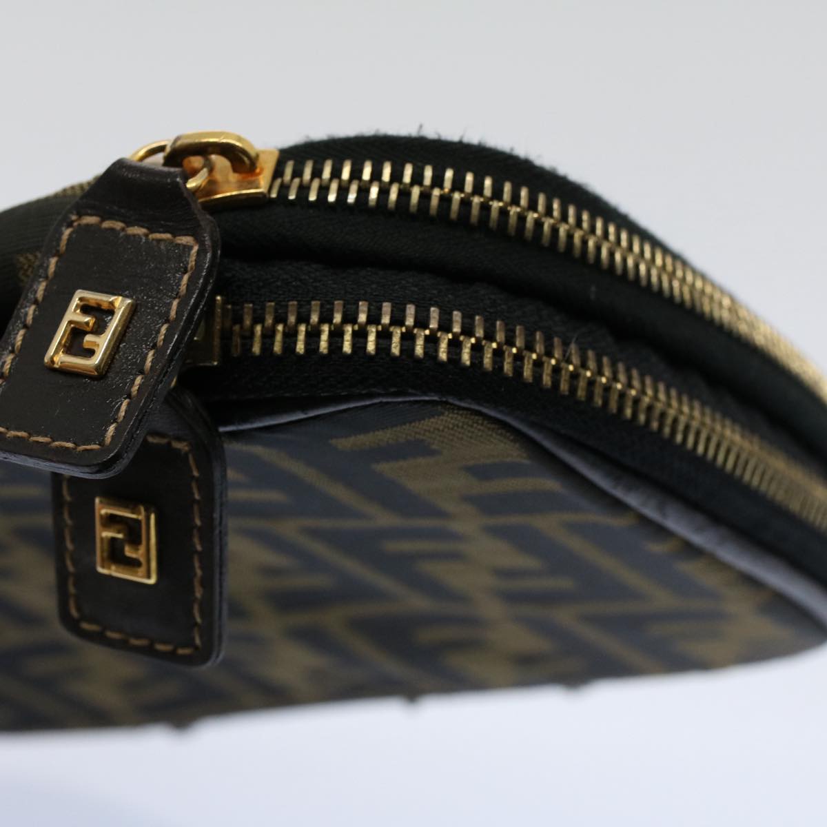 FENDI Zucca Canvas Vanity Mamma Baguette Hand Bag Brown57210