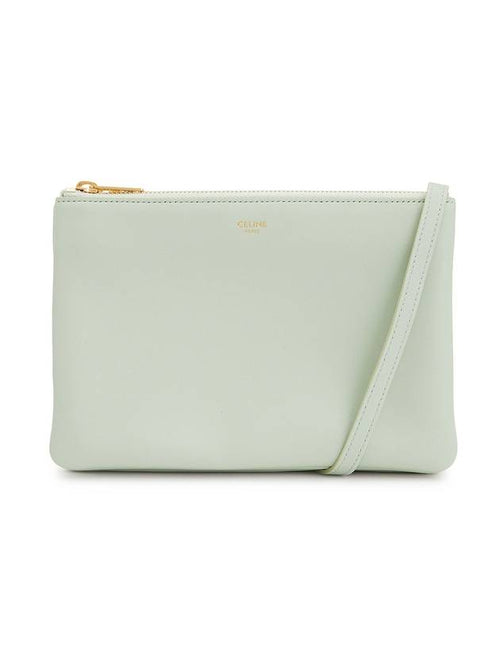 CELINE WoMen's Medium Logo Trio Shoulder Bag Light Green