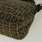 FENDI Zucchino Canvas Mamma Baguette Shoulder Bag Brown57292