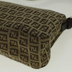 FENDI Zucchino Canvas Mamma Baguette Shoulder Bag Brown57292