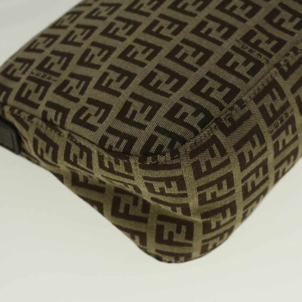 FENDI Zucchino Canvas Mamma Baguette Shoulder Bag Brown57292