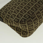 FENDI Zucchino Canvas Mamma Baguette Shoulder Bag Brown57292