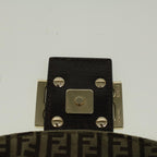 FENDI Zucchino Canvas Mamma Baguette Shoulder Bag Brown57292