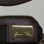 FENDI Zucchino Canvas Mamma Baguette Shoulder Bag Brown57292