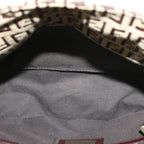 FENDI Zucchino Canvas Mamma Baguette Shoulder Bag Brown57292