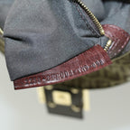 FENDI Zucchino Canvas Mamma Baguette Shoulder Bag Brown57292
