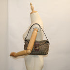 FENDI Zucchino Canvas Mamma Baguette Shoulder Bag Brown57292