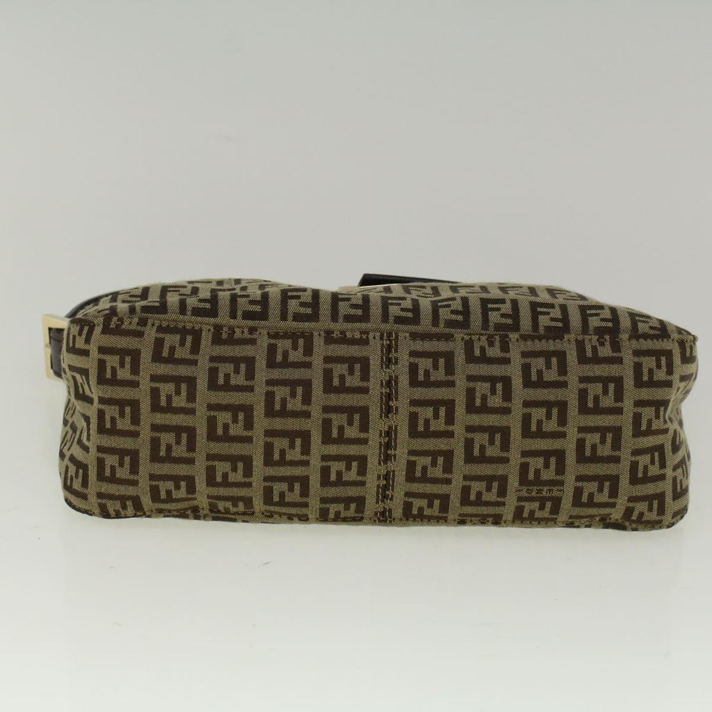 FENDI Zucchino Canvas Mamma Baguette Shoulder Bag Brown57292