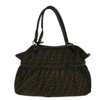 FENDI Zucca Canvas Mamma Baguette Shoulder Bag Brown57295