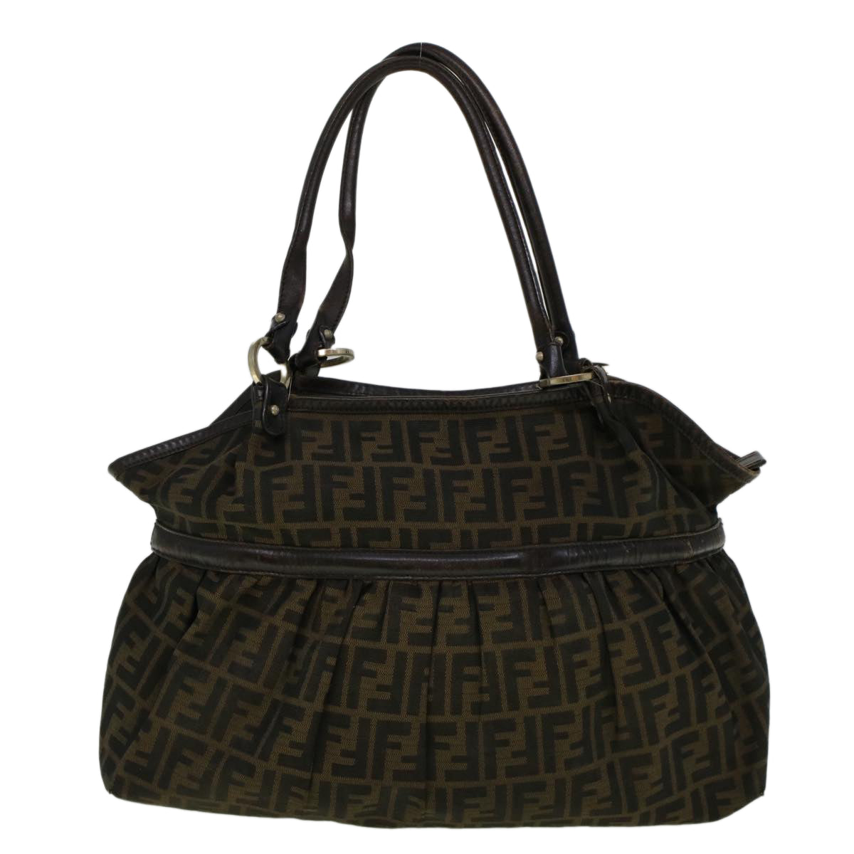 FENDI Zucca Canvas Mamma Baguette Shoulder Bag Brown57295