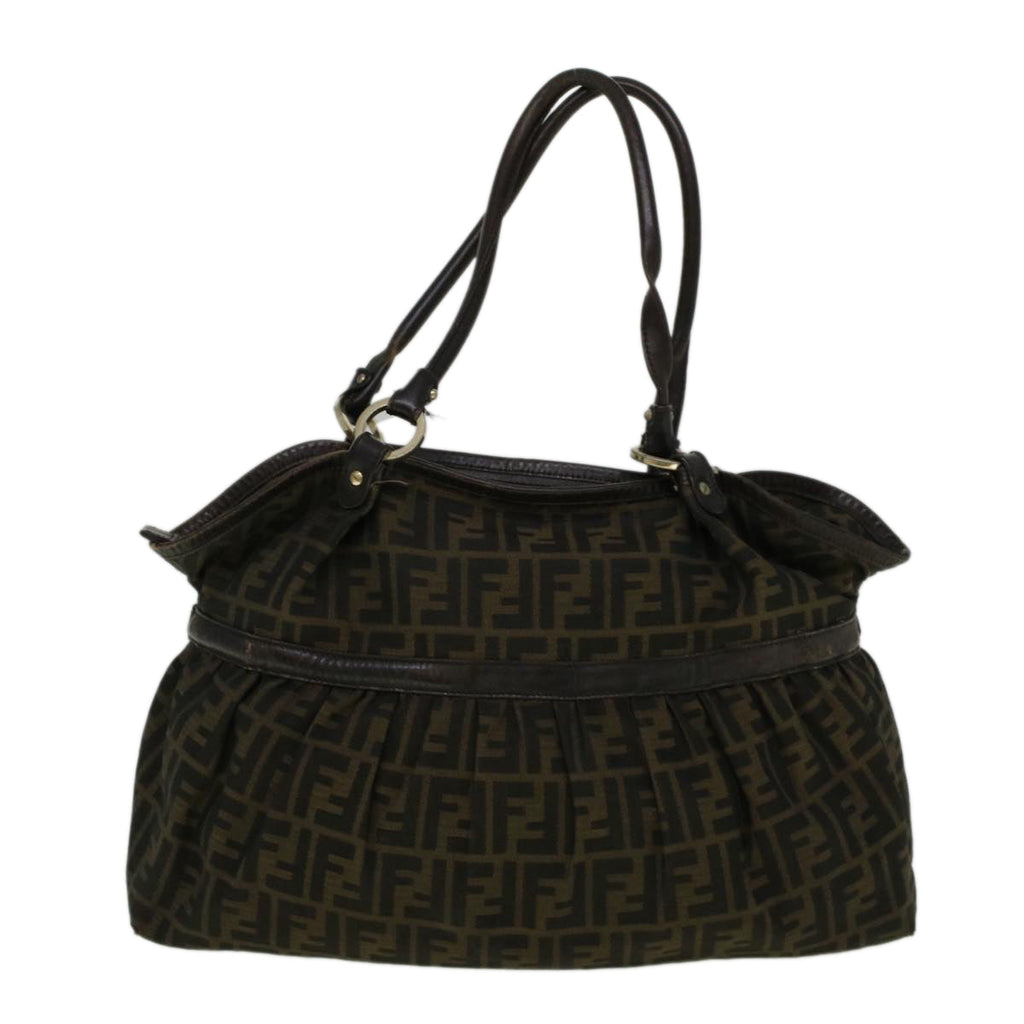 FENDI Zucca Canvas Mamma Baguette Shoulder Bag Brown57295