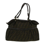 FENDI Zucca Canvas Mamma Baguette Shoulder Bag Brown57295