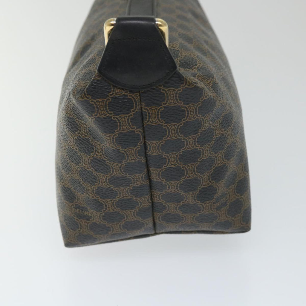 CELINE Macadam Canvas Hand Bag PVC Leather Black Brown  57309