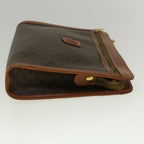 CELINE Macadam Canvas Clutch Bag PVC Leather Brown  57314