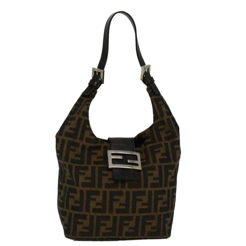 FENDI Zucca Canvas Mamma Baguette Shoulder Bag Brown57337