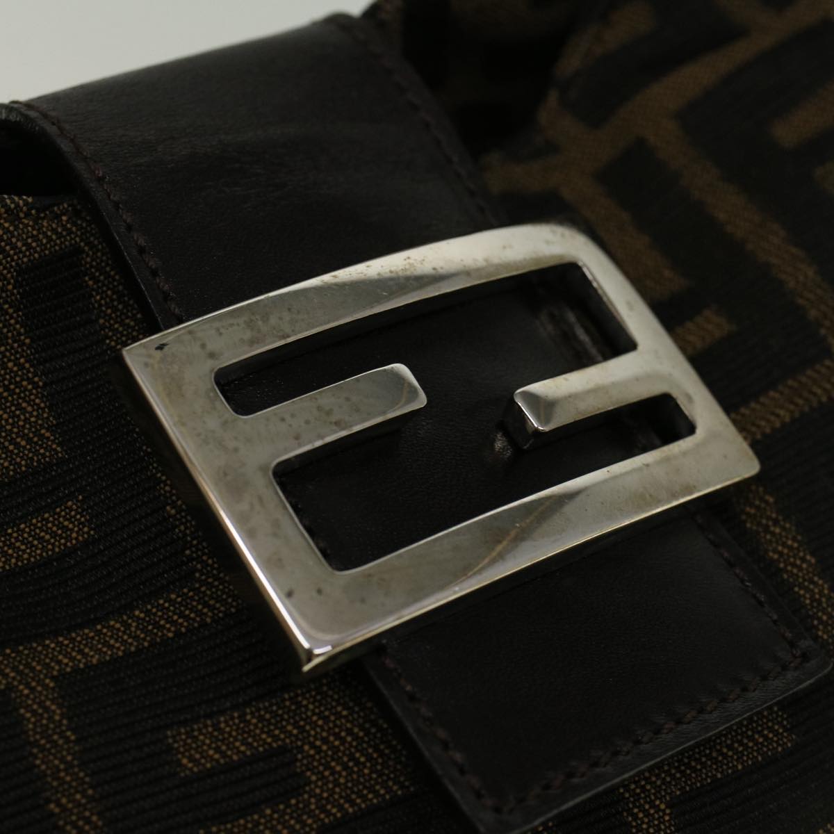 FENDI Zucca Canvas Mamma Baguette Shoulder Bag Brown57337
