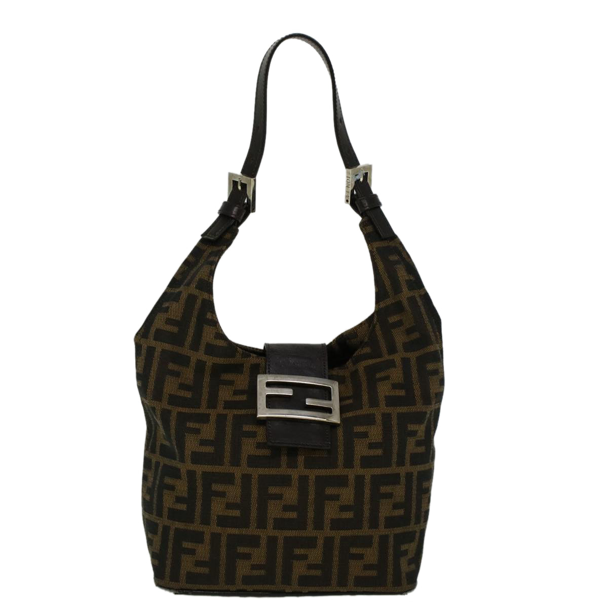 FENDI Zucca Canvas Mamma Baguette Shoulder Bag Brown57337